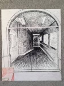 Alyx Michele, The Visit, 2013, Charcoal pencil